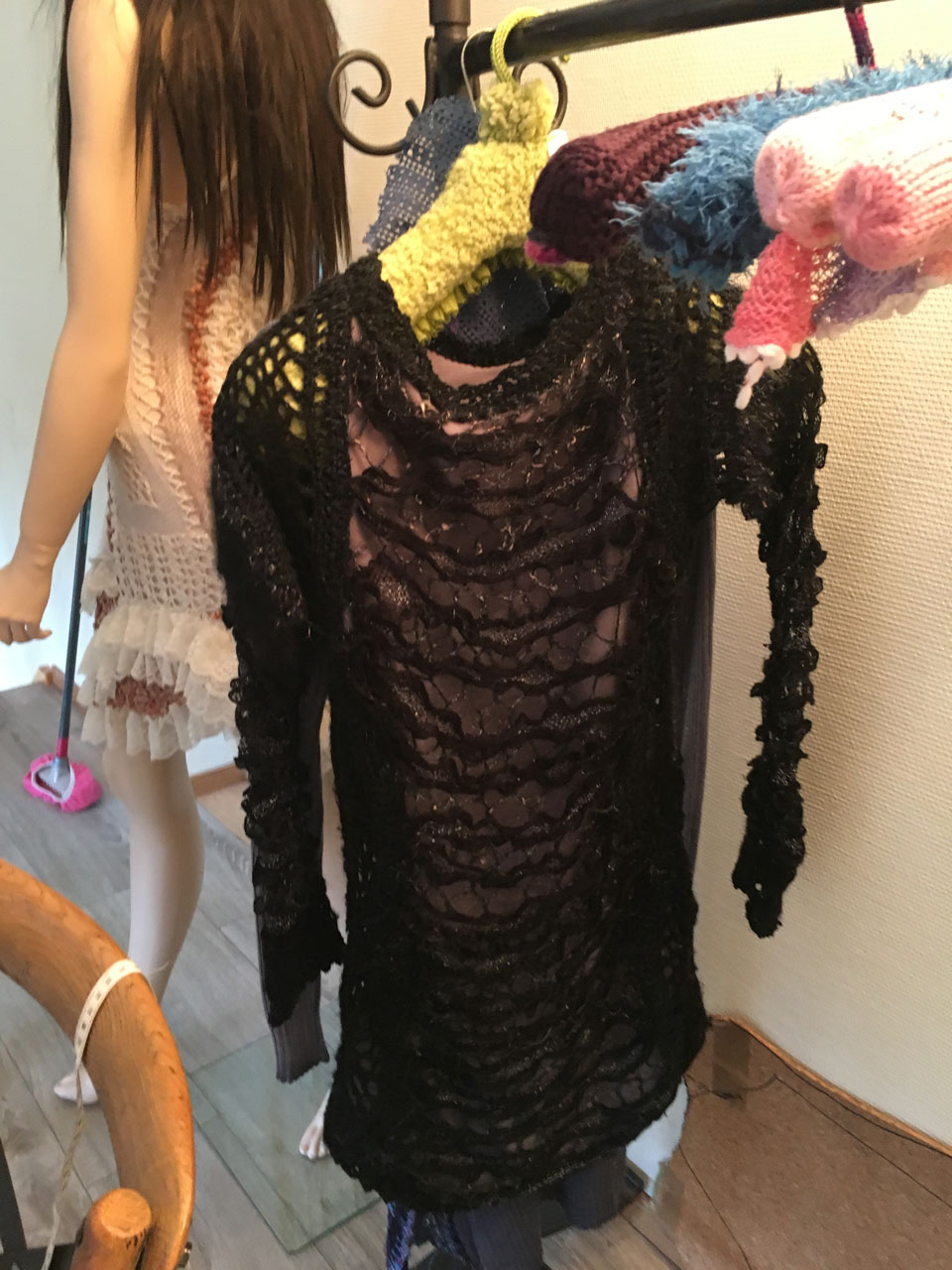 Nouvelle creation tricot, Robe ancolie crochet tricot d'art