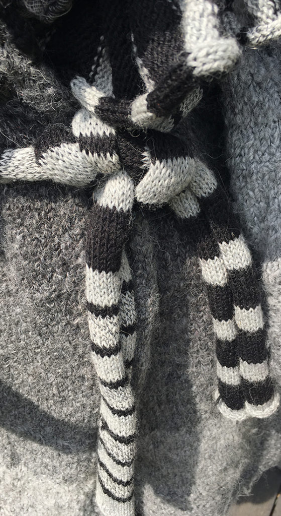 Manteau de créateur tricot laine fait main