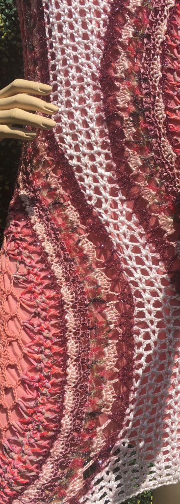 Robe crochet art fait main soie