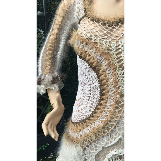 Robe-tricot-art-crochet-soie-dentelle-soie
