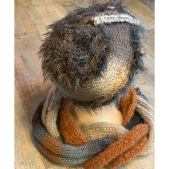 bonnet tricot main décor original en laine