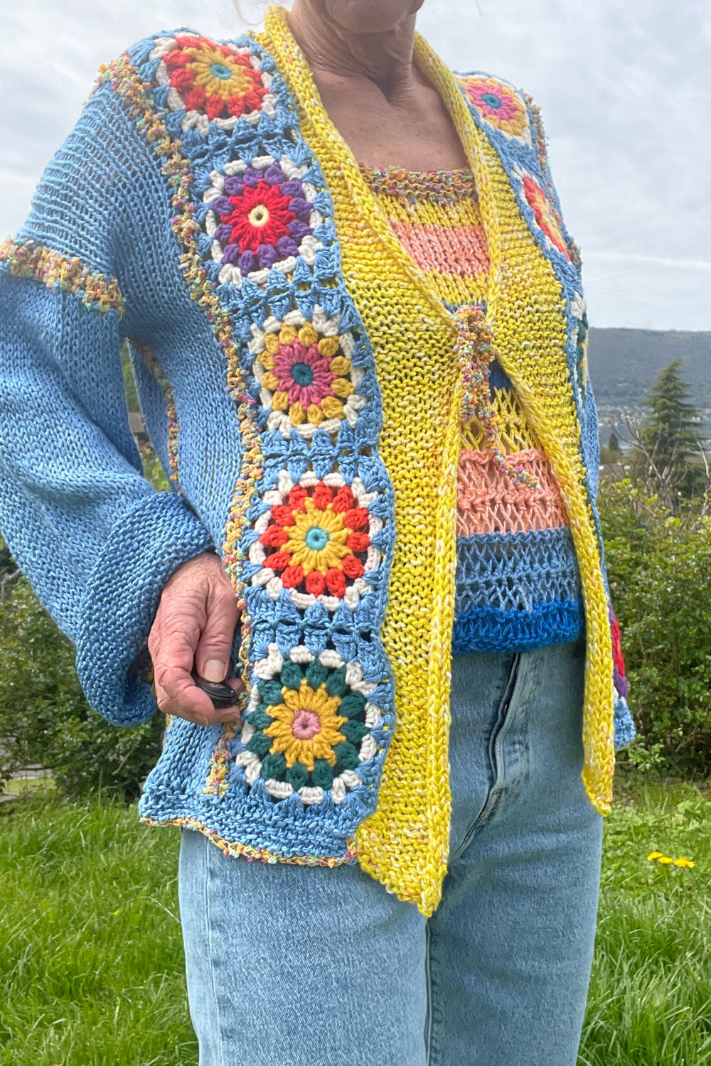 gilet tendance granny crochet tricot fait main