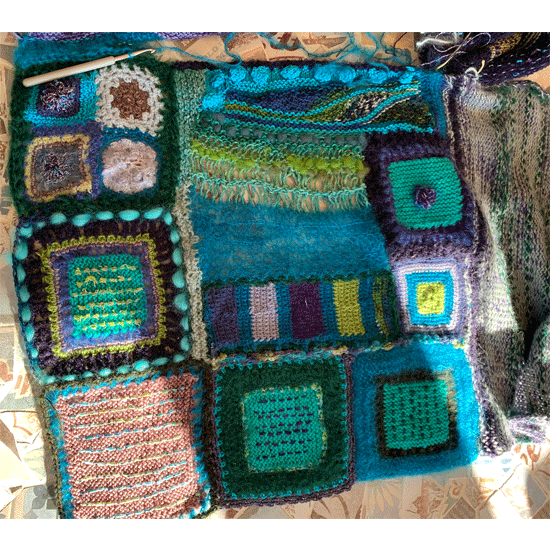 poncho en tricot fait main, matières nobles, tricot d'art, pièce unique