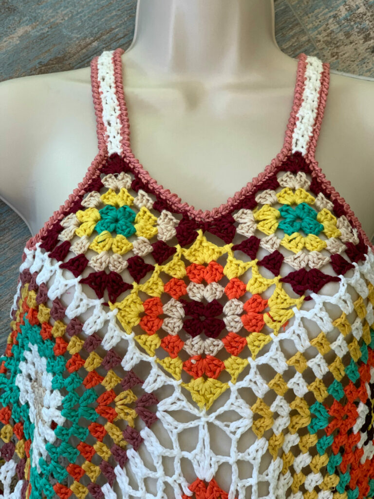 robe crochet patchwork soie coton